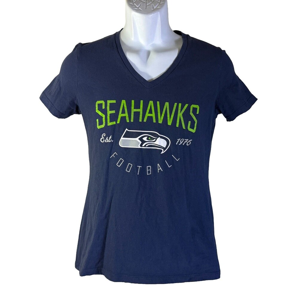SEATTLE SEAHAWKS Women's Short Sleeve Pull-Over T-Shirt Fanatics Blue Small